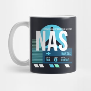 Nassau (NAS) Airport Code Baggage Tag Mug